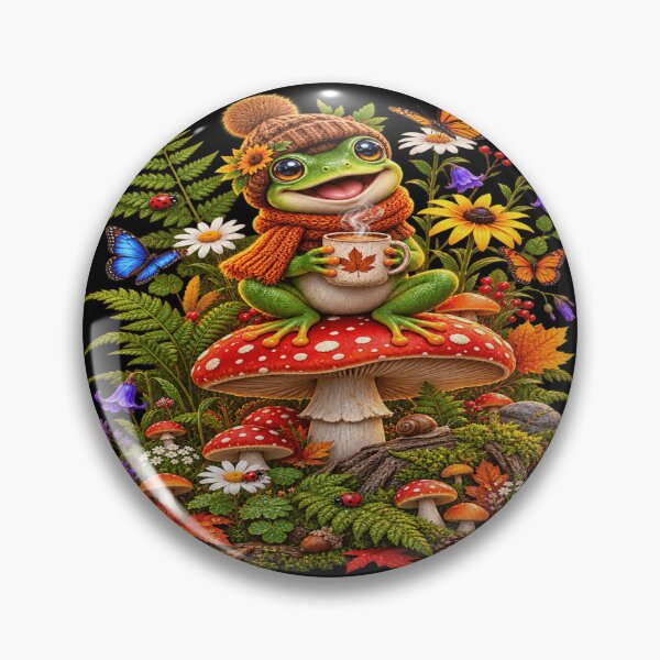 Item preview, Cute Frog Cozy Autumn Mushroom designed and sold by ASWIN STUDIO.