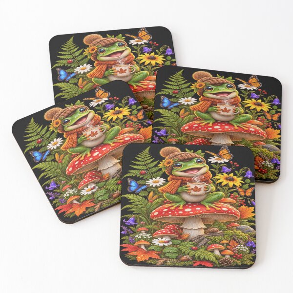 Item preview, Cute Frog Cozy Autumn Mushroom designed and sold by ASWIN STUDIO.