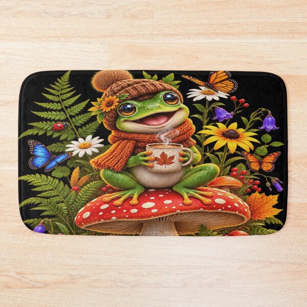 Item preview, Cute Frog Cozy Autumn Mushroom designed and sold by ASWIN STUDIO.