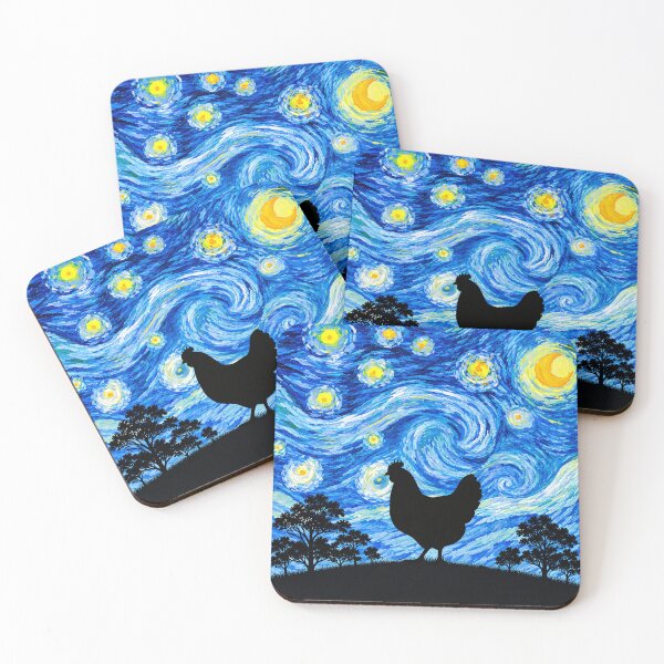 Item preview, Funny Chicken Starry Night Painting Moon Star Zoo Boys Girls designed and sold by FurryHavenPH.