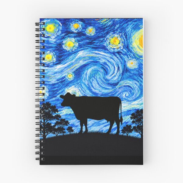 Item preview, Funny Cow Starry Night Painting Moon Star Zoo Boys Girls designed and sold by FurryHavenPH.