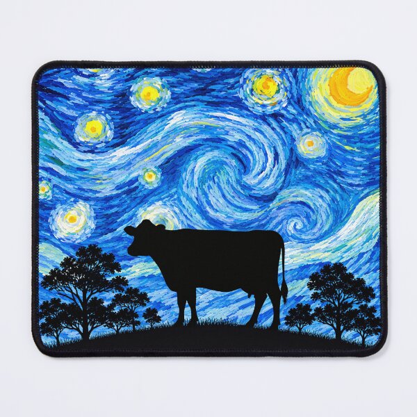 Item preview, Funny Cow Starry Night Painting Moon Star Zoo Boys Girls designed and sold by FurryHavenPH.