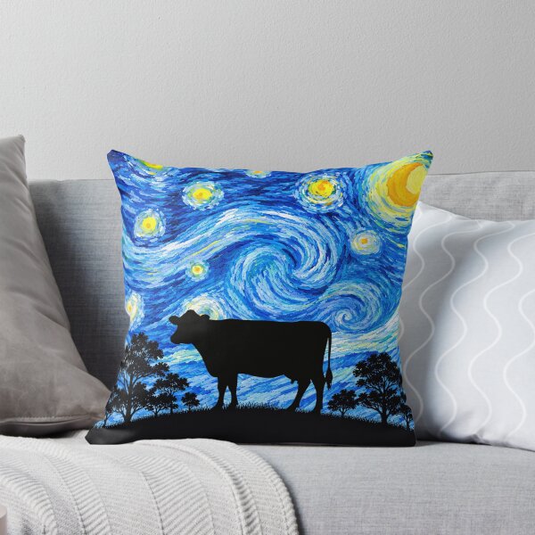 Item preview, Funny Cow Starry Night Painting Moon Star Zoo Boys Girls designed and sold by FurryHavenPH.