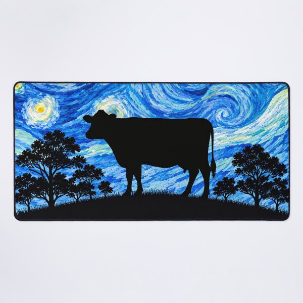 Item preview, Funny Cow Starry Night Painting Moon Star Zoo Boys Girls designed and sold by FurryHavenPH.