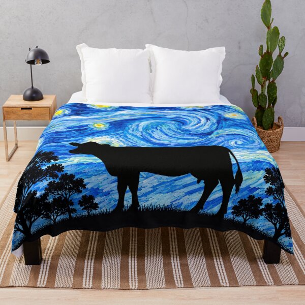 Item preview, Funny Cow Starry Night Painting Moon Star Zoo Boys Girls designed and sold by FurryHavenPH.
