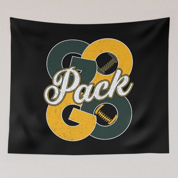 Item preview, Vintage Go Pack Go Distressed Green Bay Football designed and sold by RockTheFeal.