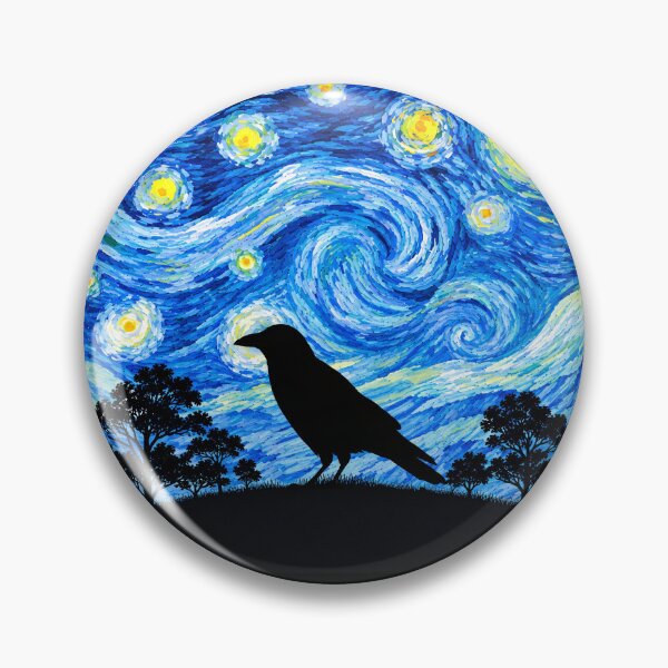 Item preview, Funny Crow Starry Night Painting Moon Star Zoo Boys Girls designed and sold by FurryHavenPH.