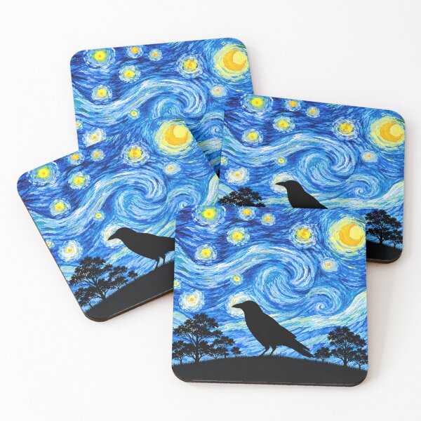 Item preview, Funny Crow Starry Night Painting Moon Star Zoo Boys Girls designed and sold by FurryHavenPH.