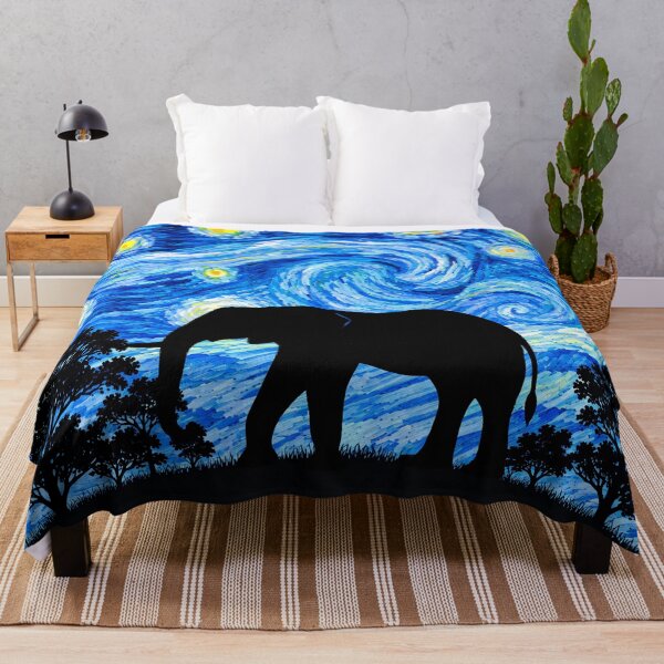Item preview, Funny Elephant Starry Night Painting Moon Star Zoo Boys Girls designed and sold by FurryHavenPH.