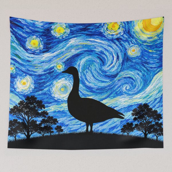 Item preview, Funny Goose Starry Night Painting Moon Star Zoo Boys Girls designed and sold by FurryHavenPH.