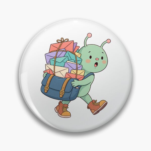 Item preview, Kawaii Alien Mail Carrier | Cute Space Letter Delivery Art designed and sold by MrDev.
