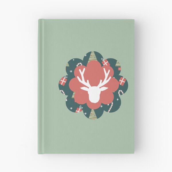 Item preview, Rustic Reindeer Silhouette with Pink and Blue Pattern Holiday Decor Art designed and sold by Liberarteprint.