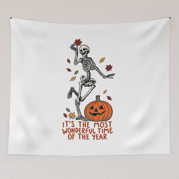 Item preview, It's The Most Wonderful Time Of The Year Dancing Skeleton Halloween Vintage designed and sold by YAWO-PAE.
