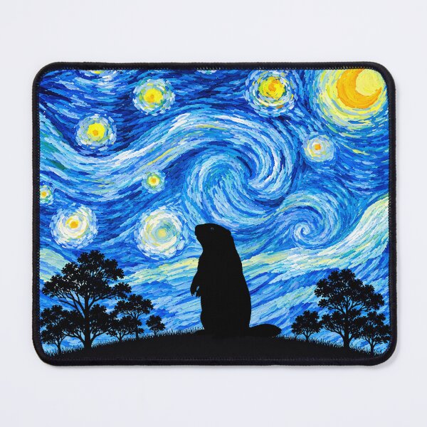 Item preview, Funny Groundhog Starry Night Painting Moon Star Zoo Boys Girls designed and sold by FurryHavenPH.