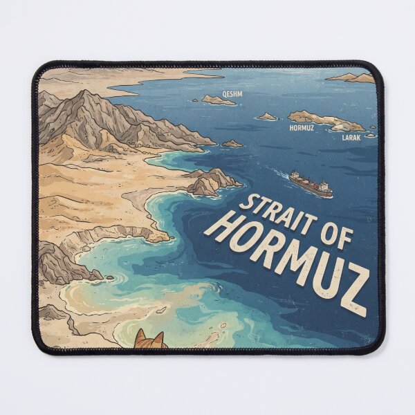 Item preview, Strait of Hormuz Map Cat T-Shirt designed and sold by EZONEEE.