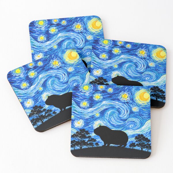 Item preview, Funny Guinea Pig Starry Night Painting Moon Star Zoo Boys Girls designed and sold by FurryHavenPH.