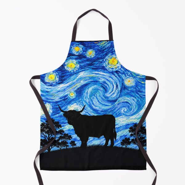 Item preview, Funny Highland Cow Starry Night Painting Moon Star Zoo Boys Girls designed and sold by FurryHavenPH.