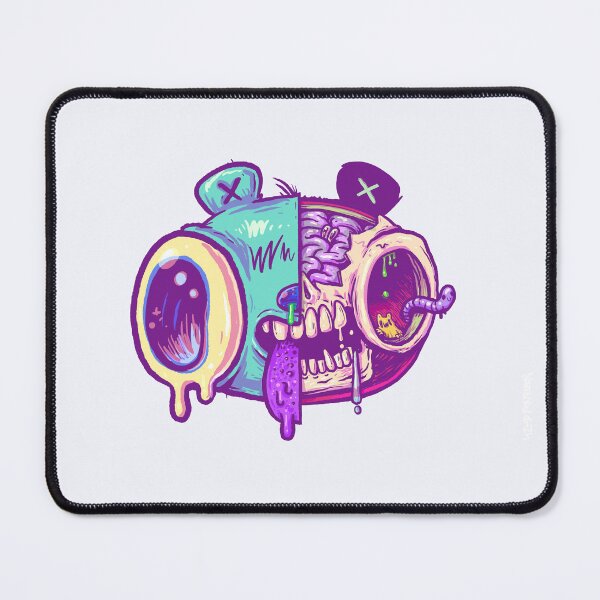Item preview, Split Face Zombie Teddy Bear Lowbrow Street Art Graphic Illustration designed and sold by Nate Bear.