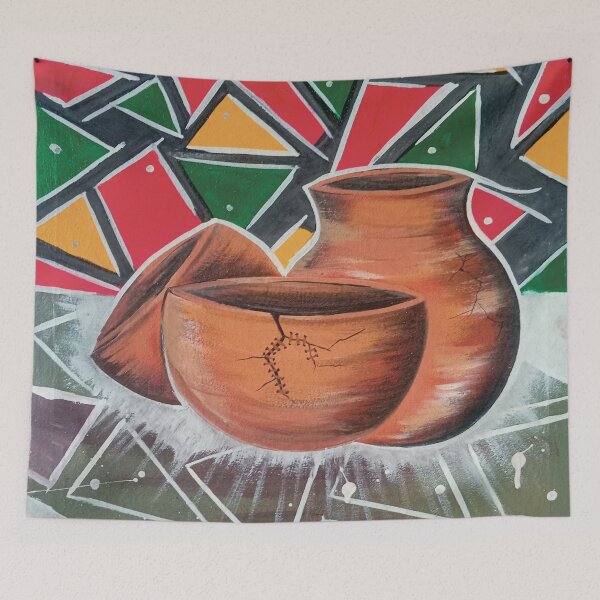 Item preview, African Pottery Still Life - Geometric Abstract Art designed and sold by Wolagno.