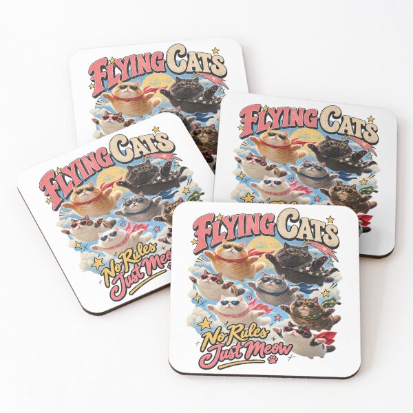 Item preview, Flying Cats No Rules Just Meow – Retro Vintage Funny Cat Lover  designed and sold by Xupomustore.