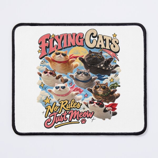 Item preview, Flying Cats No Rules Just Meow – Retro Vintage Funny Cat Lover  designed and sold by Xupomustore.