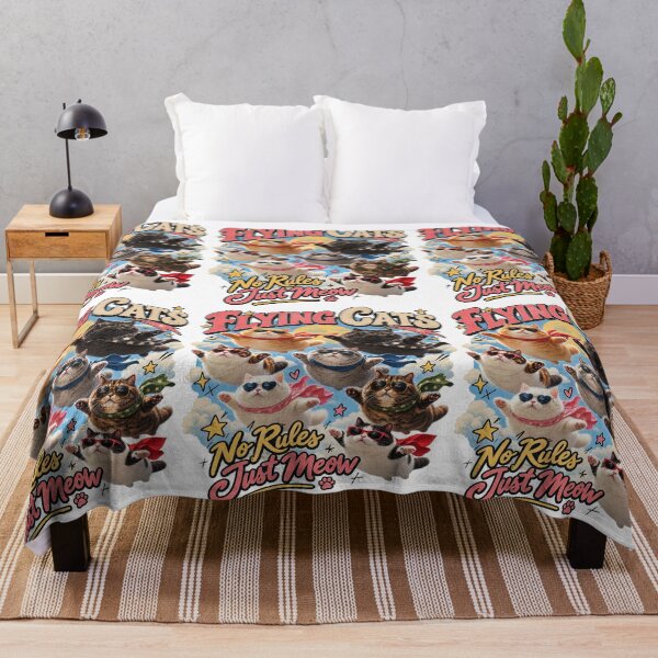 Item preview, Flying Cats No Rules Just Meow – Retro Vintage Funny Cat Lover  designed and sold by Xupomustore.