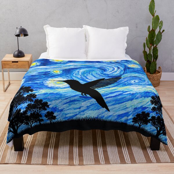 Item preview, Funny Hummingbird Starry Night Painting Moon Star Zoo Boys Girls designed and sold by FurryHavenPH.