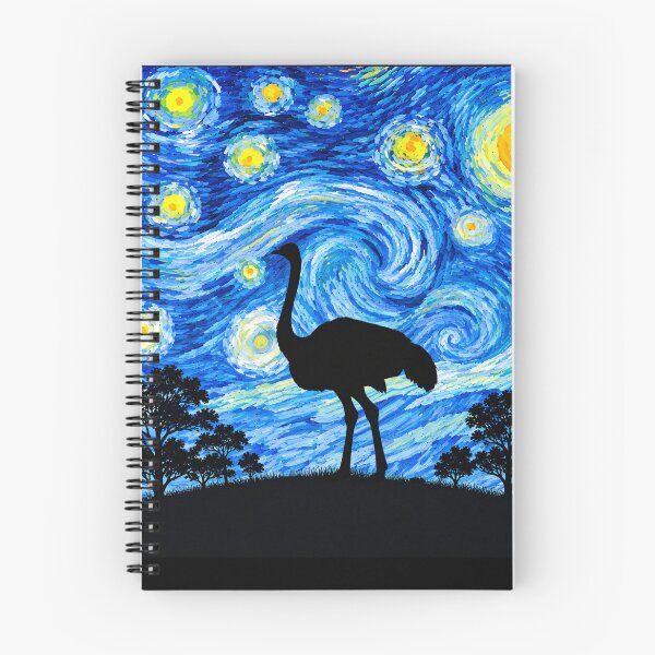 Item preview, Funny Ostrich Starry Night Painting Moon Star Zoo Boys Girls designed and sold by FurryHavenPH.