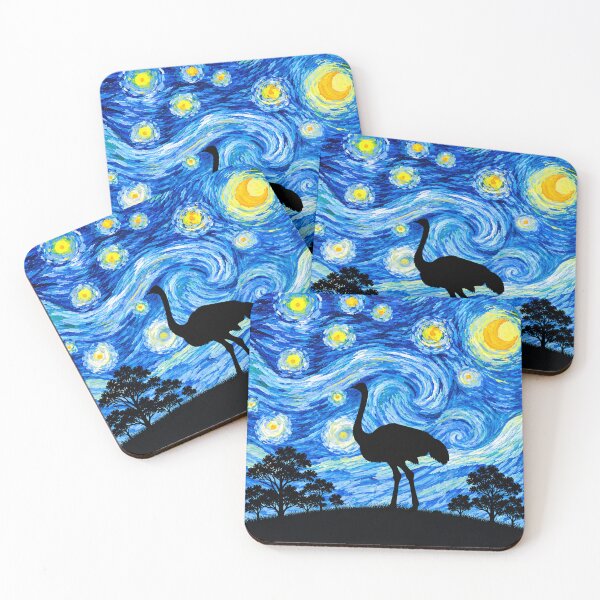 Item preview, Funny Ostrich Starry Night Painting Moon Star Zoo Boys Girls designed and sold by FurryHavenPH.