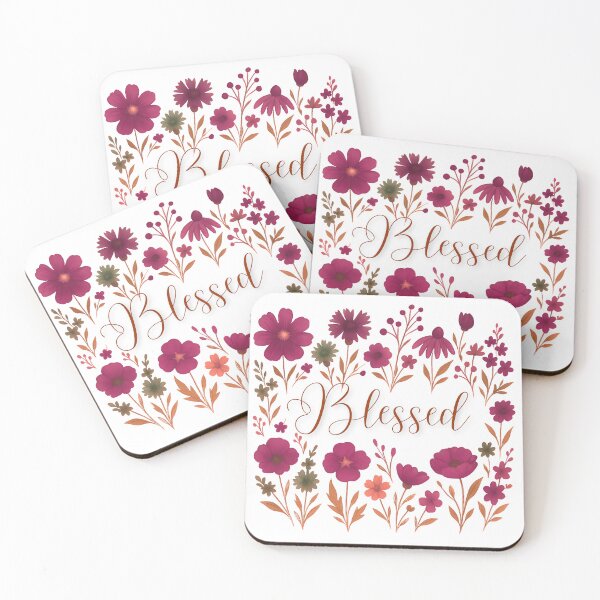 Item preview, Blessed — Red Floral Christian Faith Design designed and sold by Our Bible Journey.