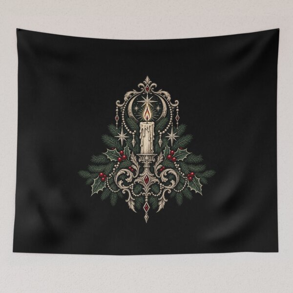 Item preview, Gothic Christmas Candle Victorian Winter Art Gift designed and sold by Corvoria.