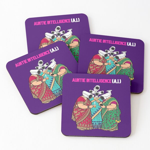 Item preview, Auntie Intelligence AI Sarcastic Desi Surveillance Saree designed and sold by QuirkyGuacamole.