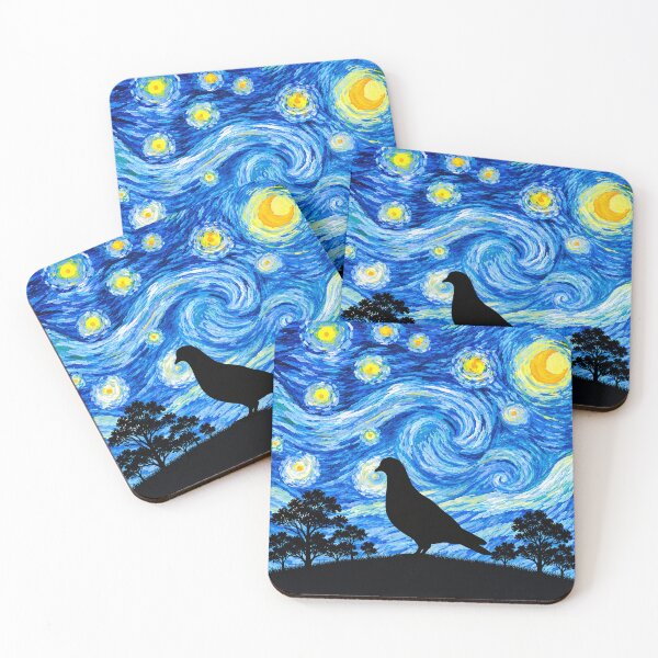 Item preview, Funny Pigeon Starry Night Painting Moon Star Zoo Boys Girls designed and sold by FurryHavenPH.