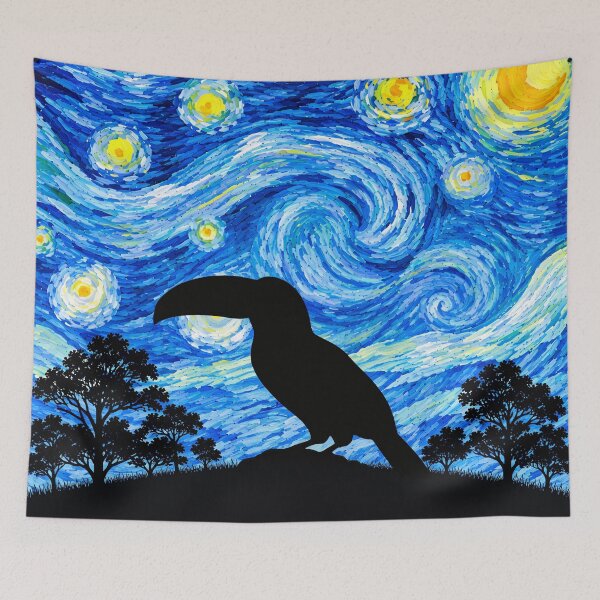Item preview, Funny Toucan Starry Night Painting Moon Star Zoo Boys Girls designed and sold by FurryHavenPH.
