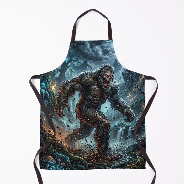 Item preview, Angry Sasquatch Roaring in a Rainy Night Woods designed and sold by Lucid Dream Pixel.
