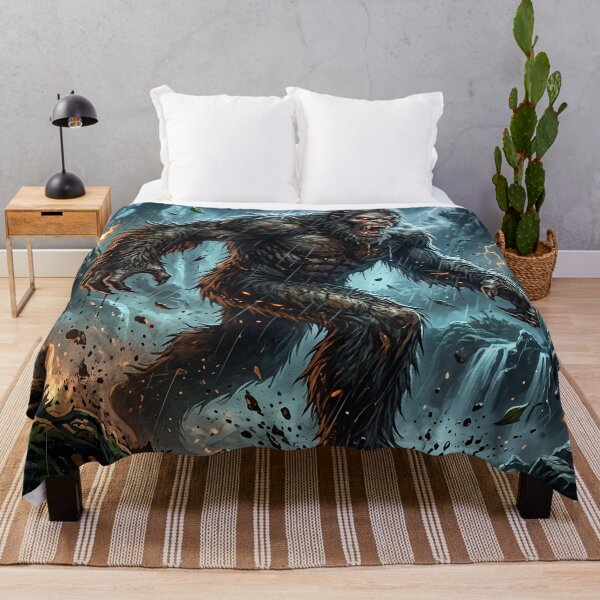 Item preview, Angry Sasquatch Roaring in a Rainy Night Woods designed and sold by Lucid Dream Pixel.