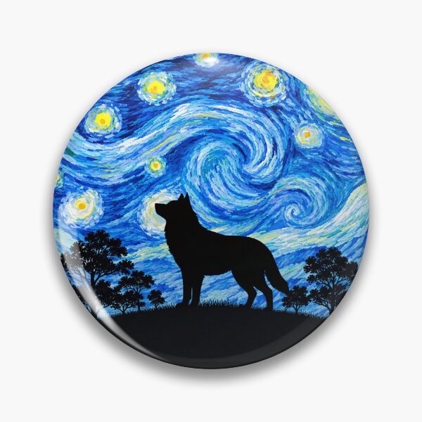 Item preview, Funny Wolf Starry Night Painting Moon Star Zoo Boys Girls designed and sold by FurryHavenPH.