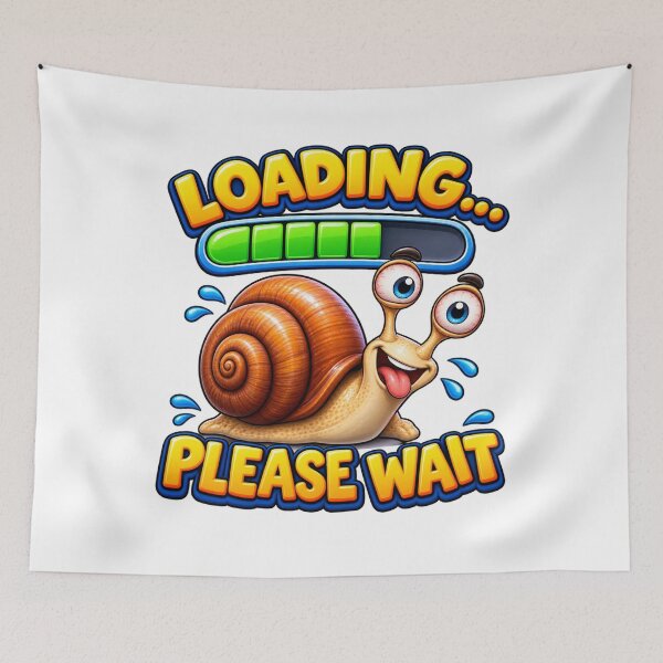 Item preview, Loading Please Wait – Funny Snail Cartoon designed and sold by SmilefromAlex.