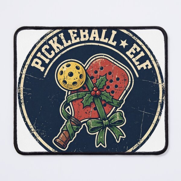 Item preview, Pickleball Elf Shirt - Funny Christmas Sports Badge Tee designed and sold by KERK Art and Design.