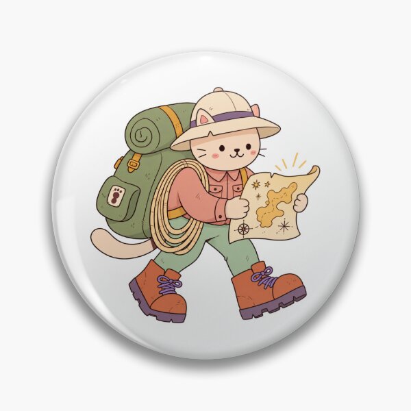 Item preview, Kawaii Cat Explorer | Cute Adventure Traveler Treasure Map Art designed and sold by MrDev.