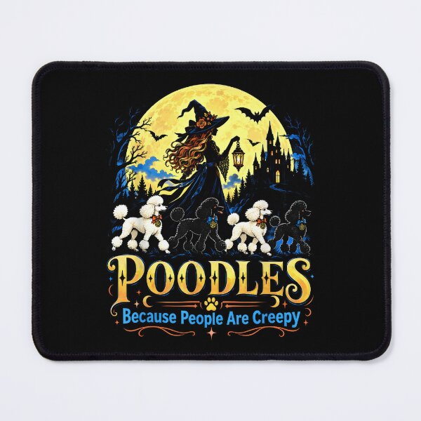 Item preview, Halloween Witch Walking Poodles Beneath Full Moon designed and sold by NoeValdric.