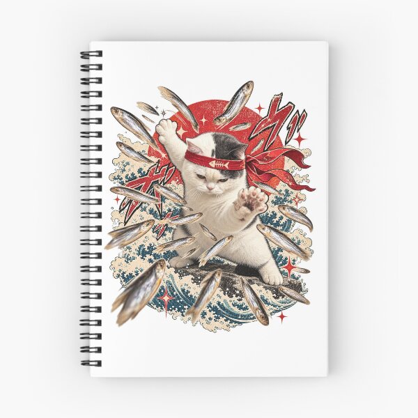 Item preview, Fishing Cat Vintage Japanese Wave – Funny Cat & Sardine Retro  designed and sold by Xupomustore.