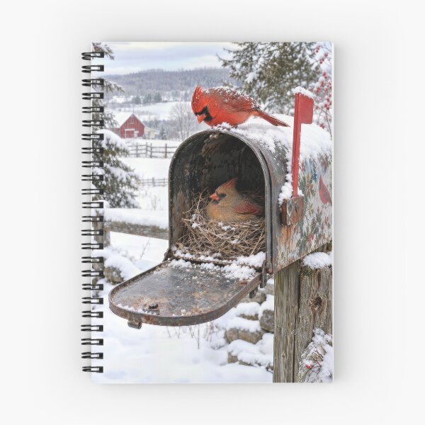 Item preview, Red Cardinal in a Snowy Mailbox designed and sold by Maria Dryfhout.