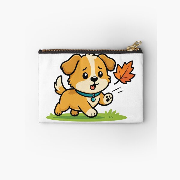 Item preview, A dog is chasing after leaves that have blown across the lawn. designed and sold by THITIMON2527.