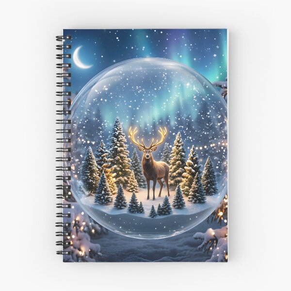 Item preview, Snow Globe Deer Winter Wonderland Christmas Forest Aurora designed and sold by Sybille-Yates.