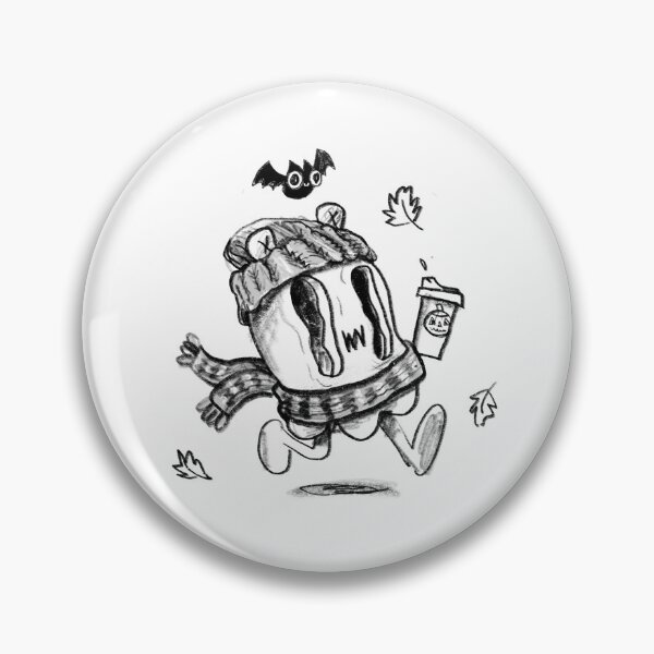 Item preview, Cute Ghost Autumn Coffee Beanie Bat Monochrome Lowbrow Sketch Illustration designed and sold by Nate Bear.