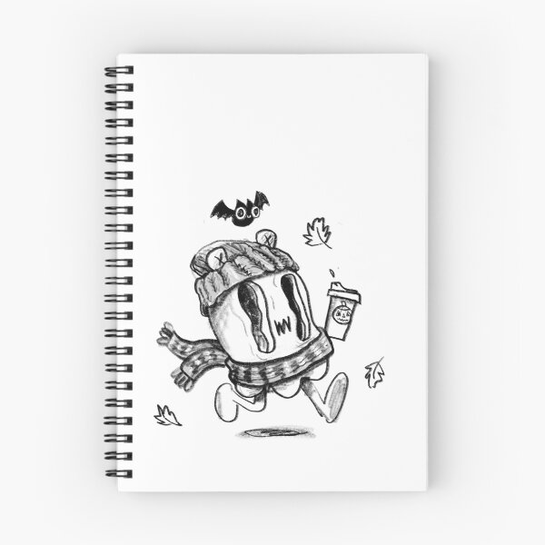 Item preview, Cute Ghost Autumn Coffee Beanie Bat Monochrome Lowbrow Sketch Illustration designed and sold by Nate Bear.