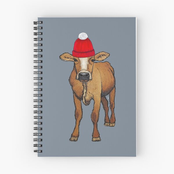 Item preview, Brown Calf with Red Winter Hat, Toque designed and sold by JoyfulWhimsy.