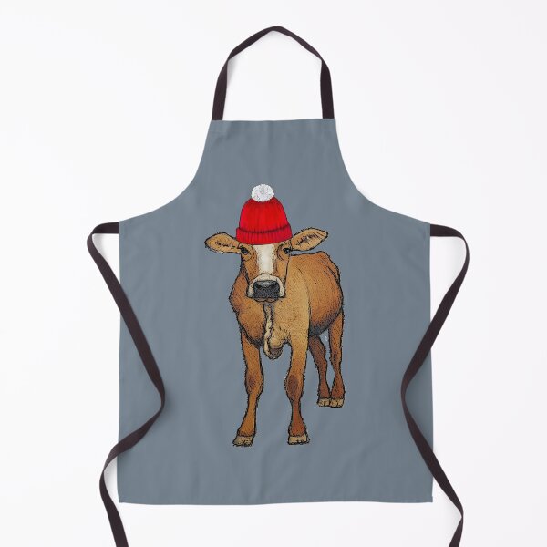 Item preview, Brown Calf with Red Winter Hat, Toque designed and sold by JoyfulWhimsy.