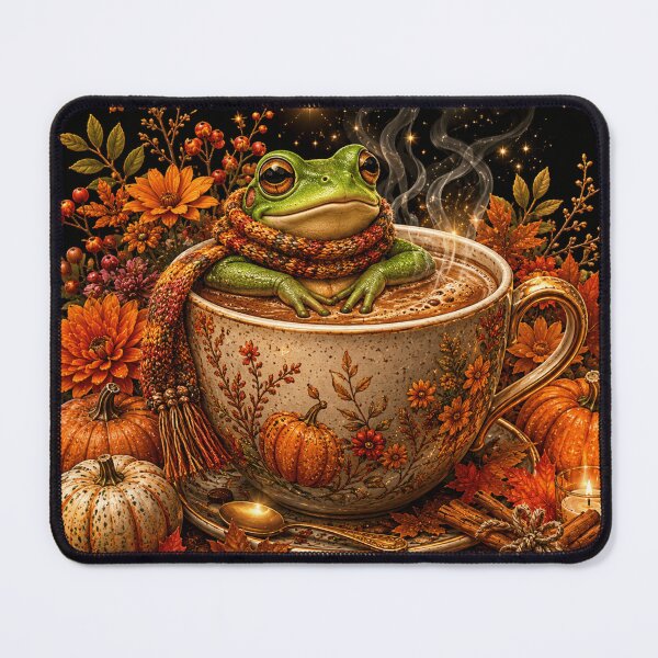 Item preview, Cozy Frog Coffee Autumn designed and sold by ASWIN STUDIO.